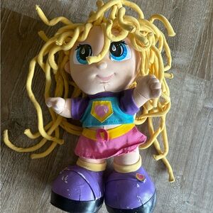 Vintage Curly Q's Play Along Doll Bendable Yellow Hair 13"  Hair 2002